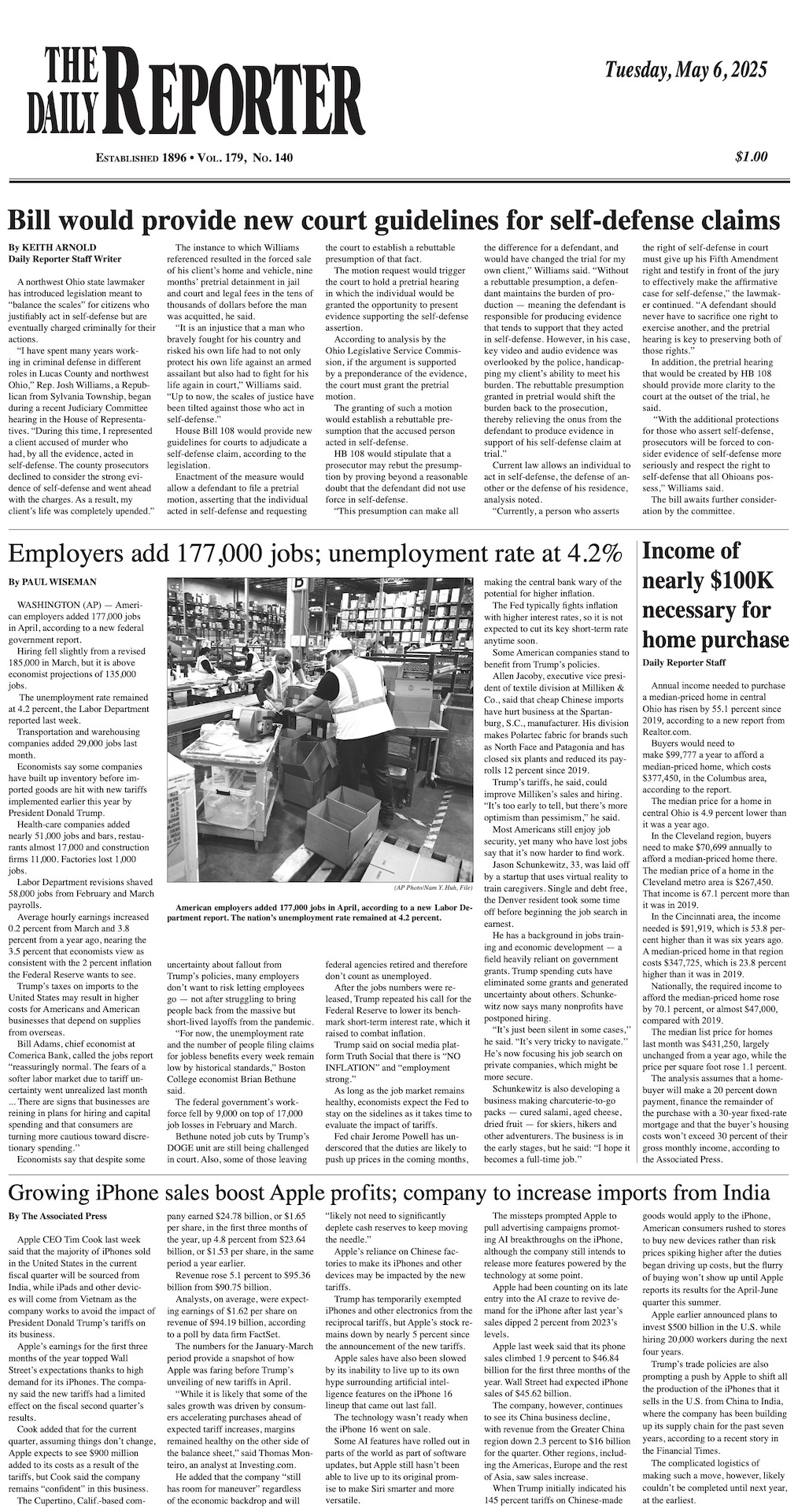 Tuesday, May 6, 2025