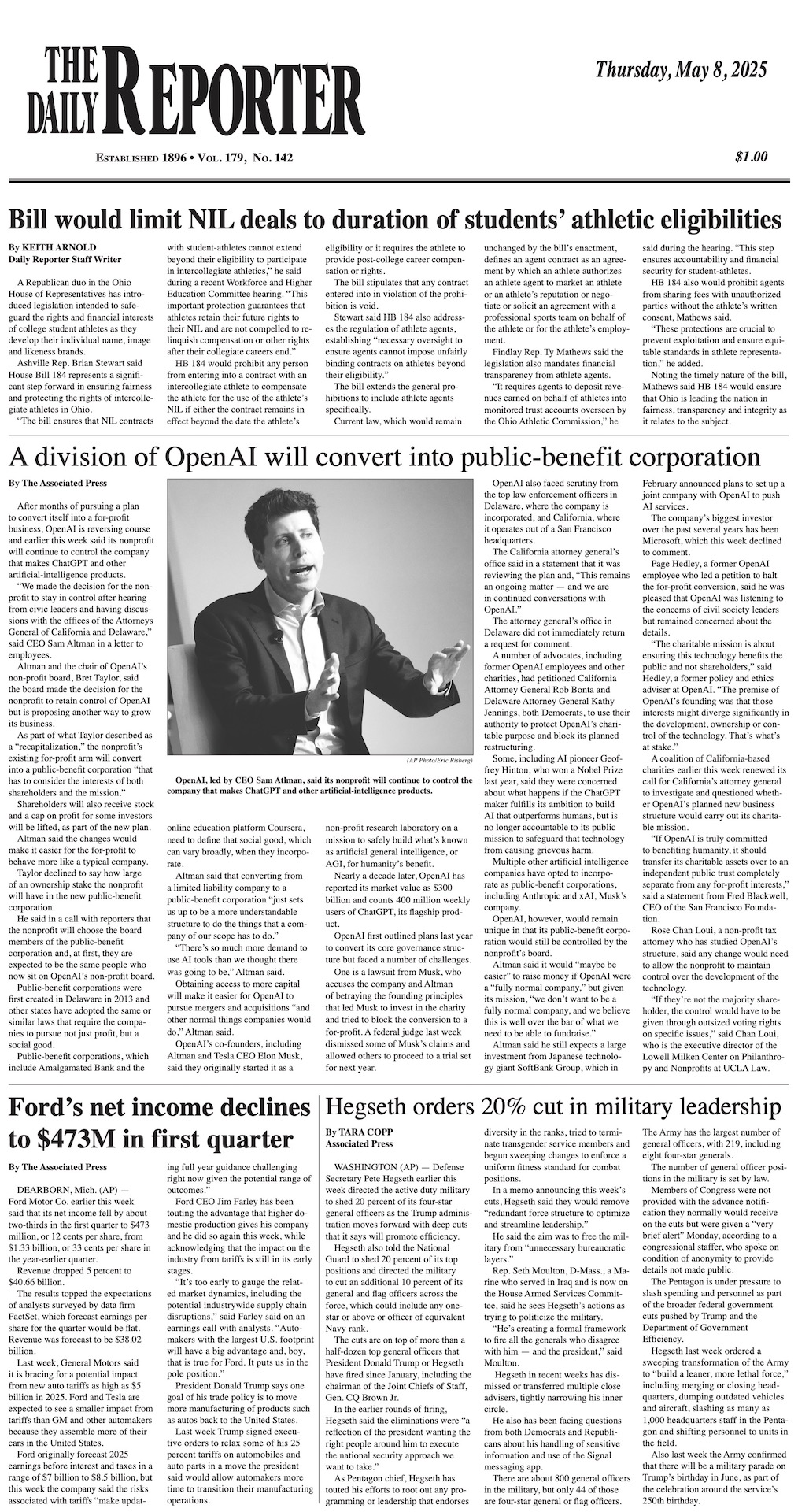 Thursday, May 8, 2025