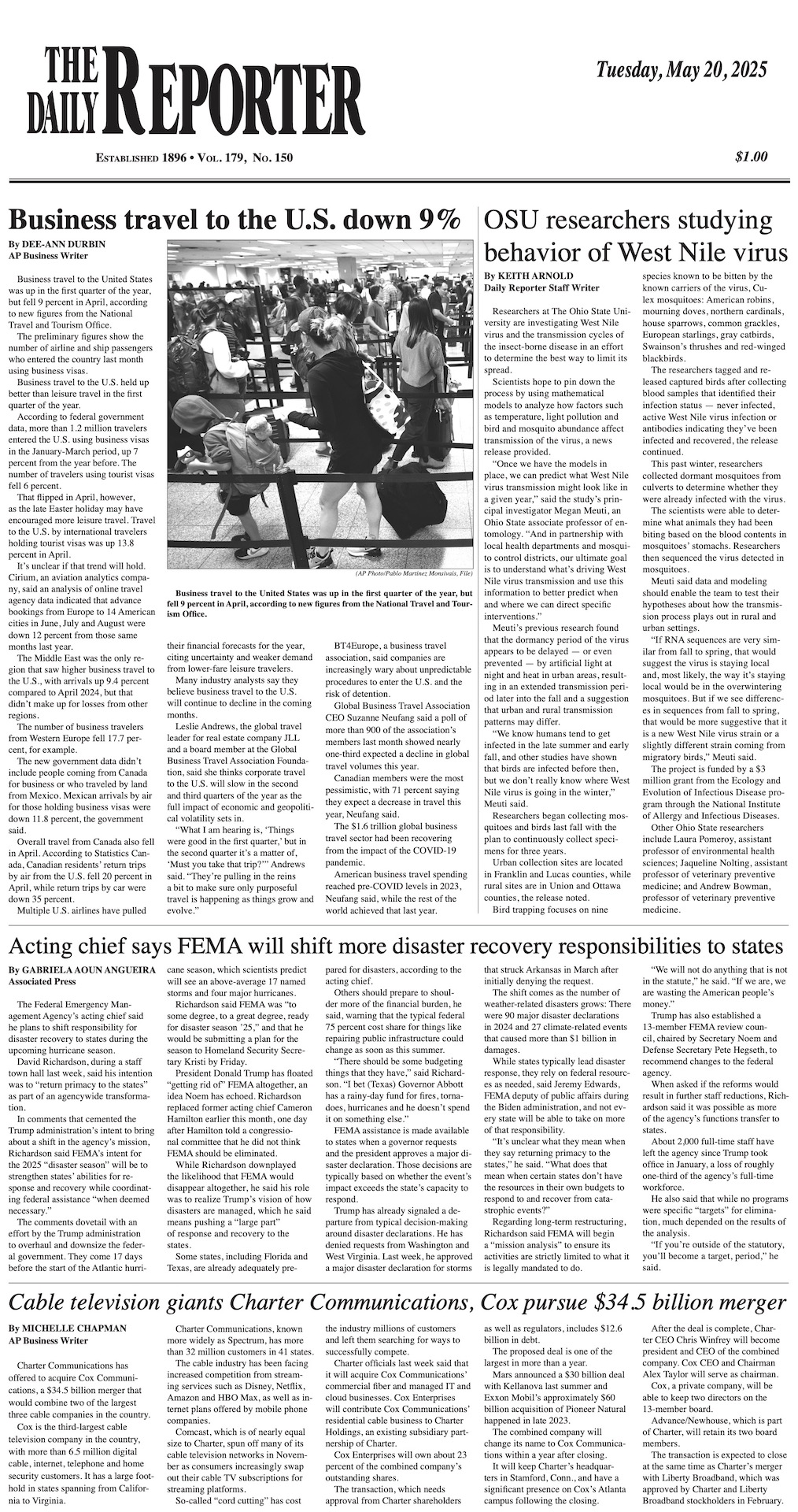 Tuesday, May 20, 2025