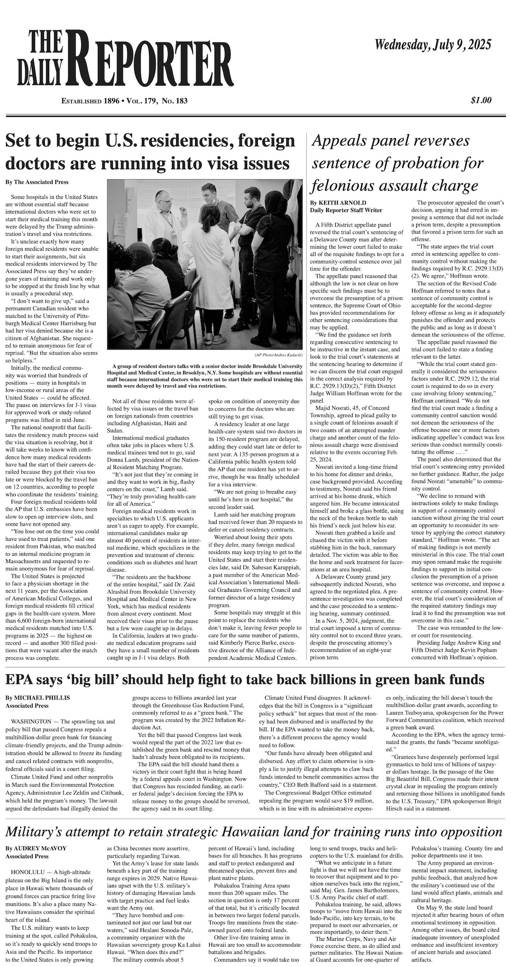 Wednesday, July 9, 2025