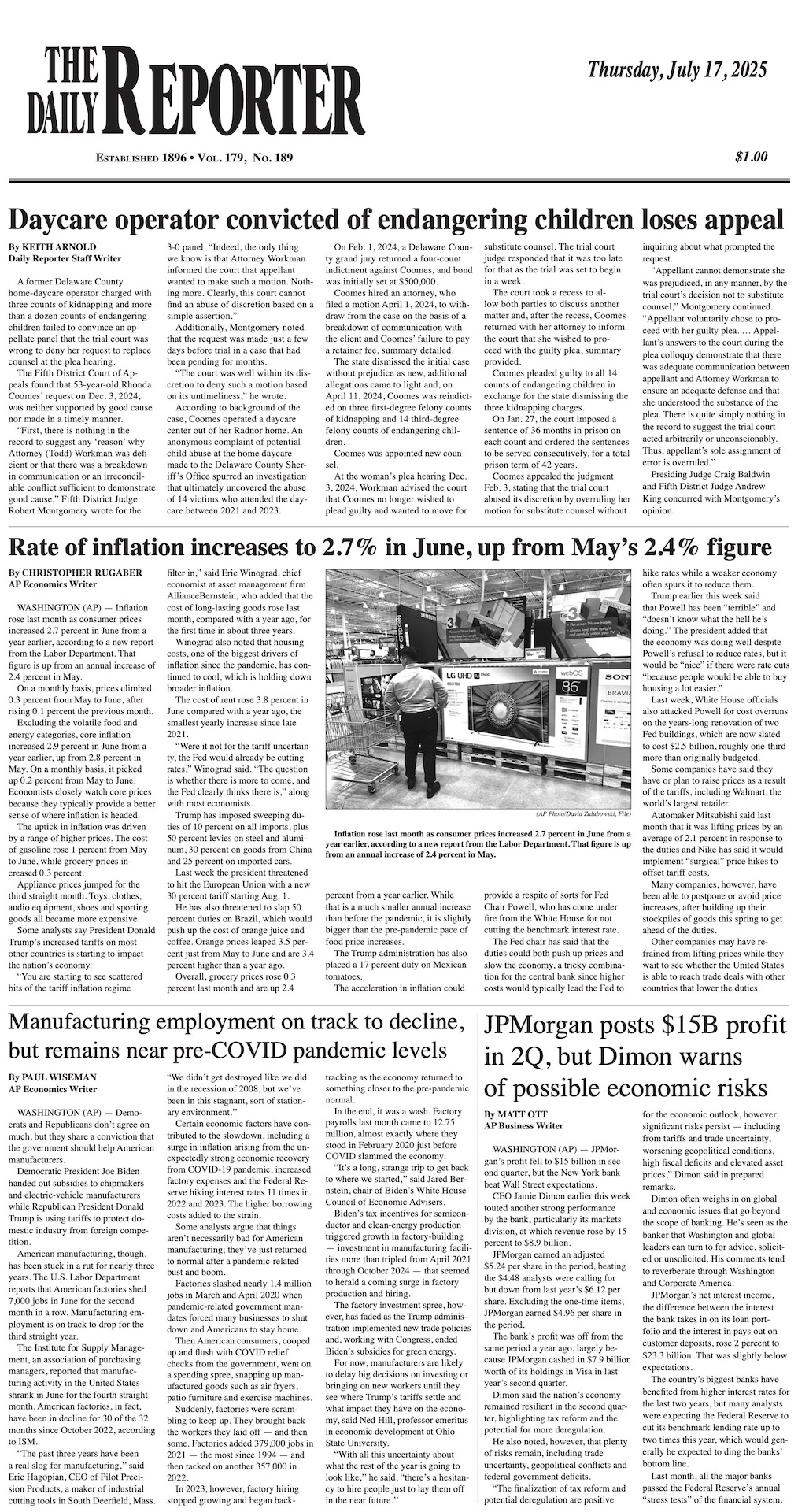 Thursday, July 17, 2025