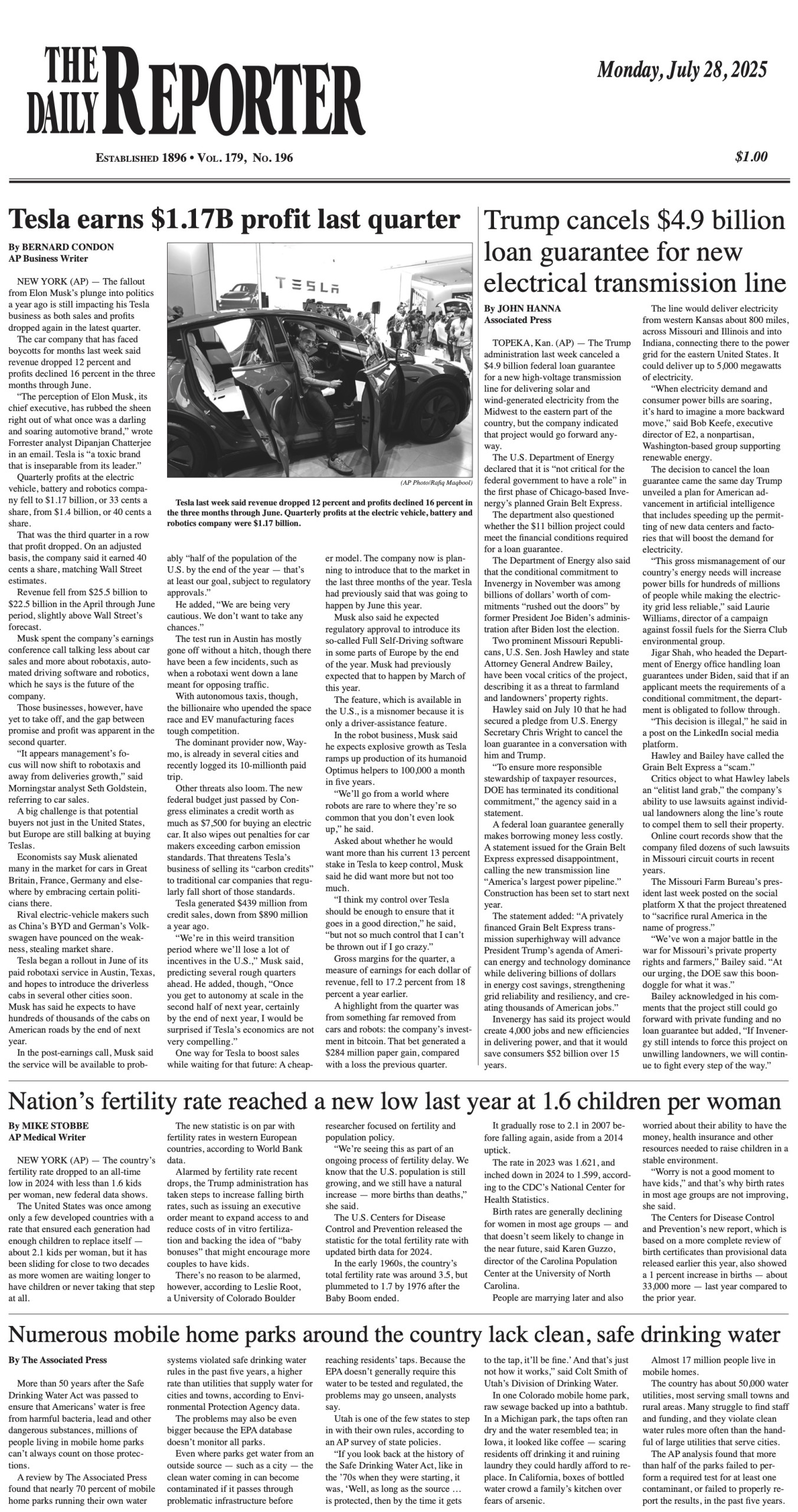 Monday, July 28, 2025