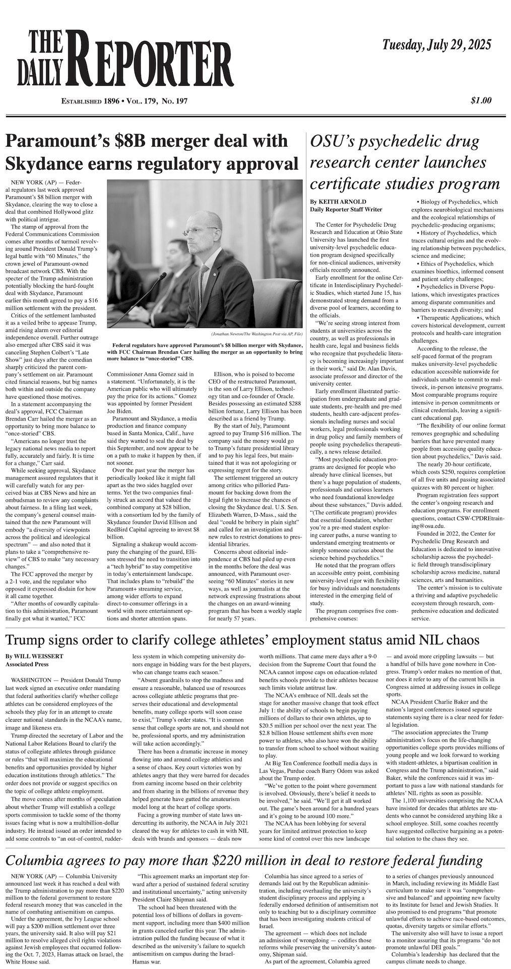 Tuesday, July 29, 2025