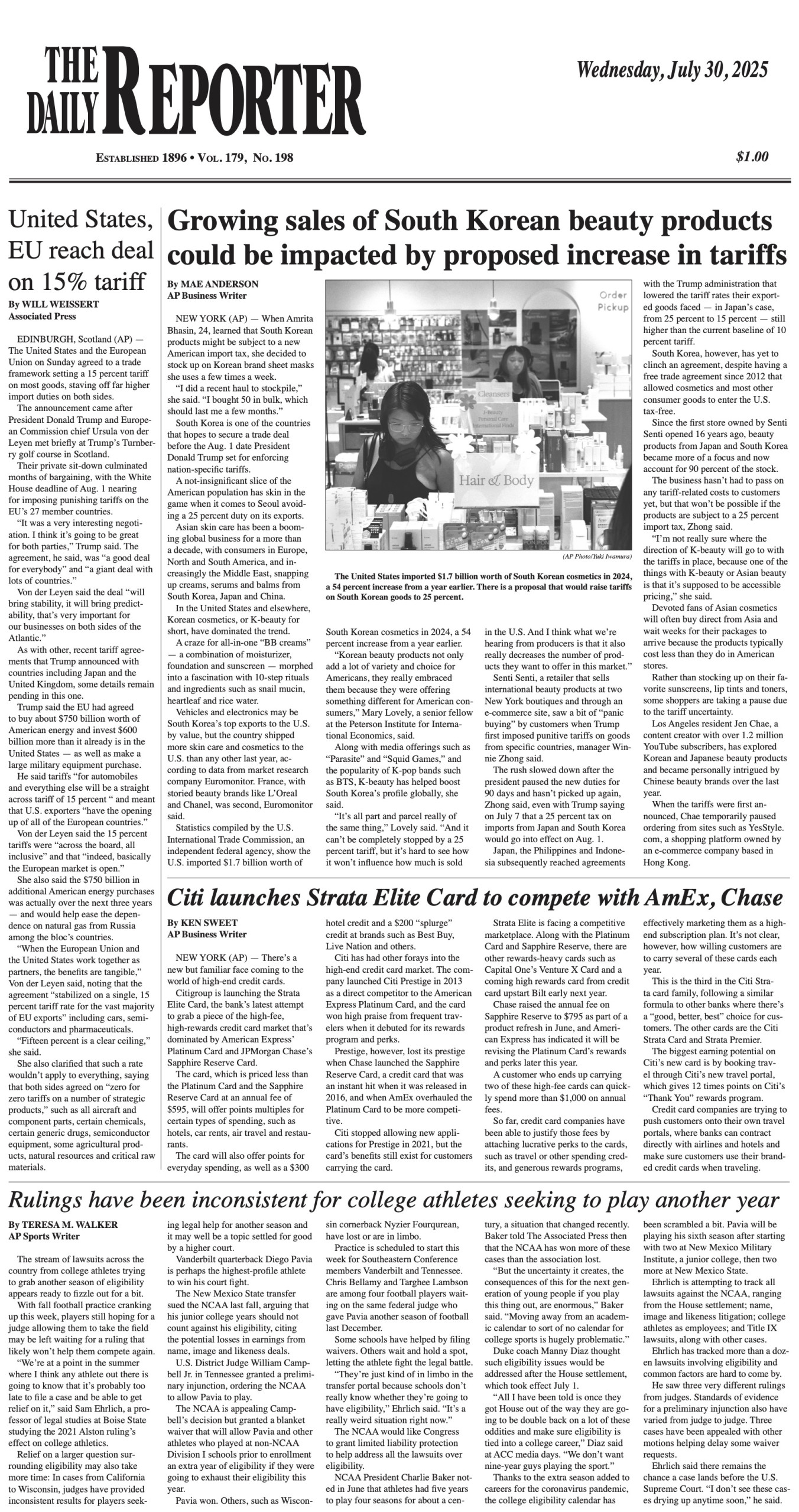 Wednesday, July 30, 2025
