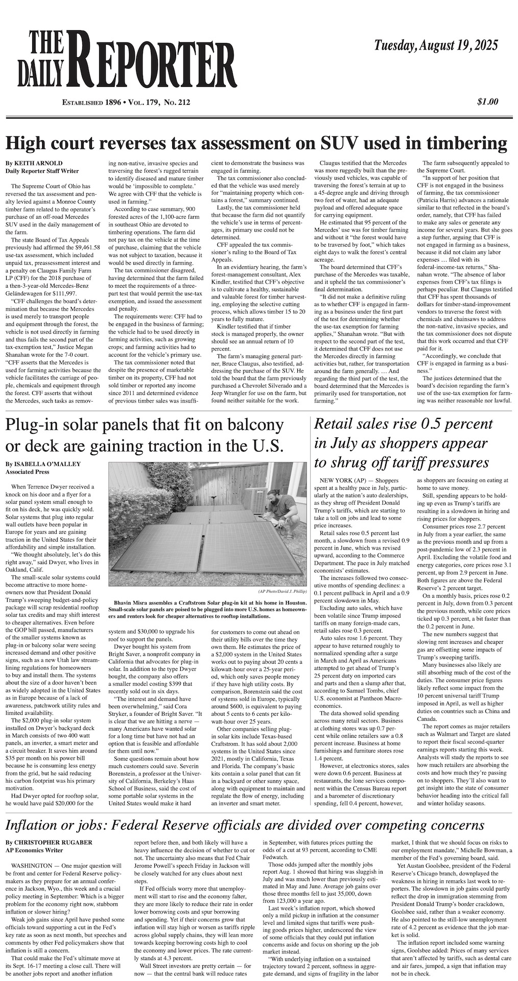 Tuesday, August 19, 2025