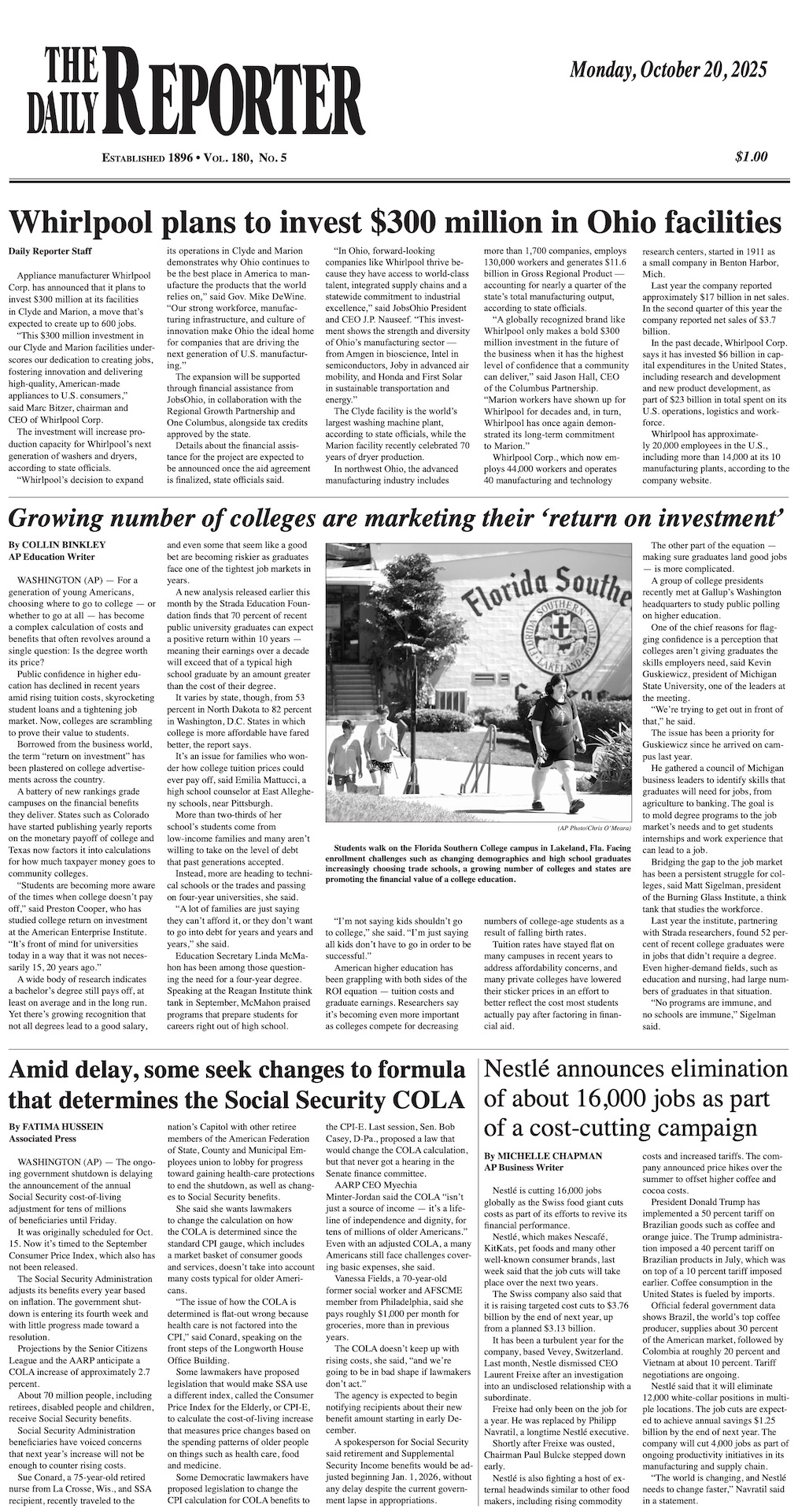 Monday, October 20, 2025