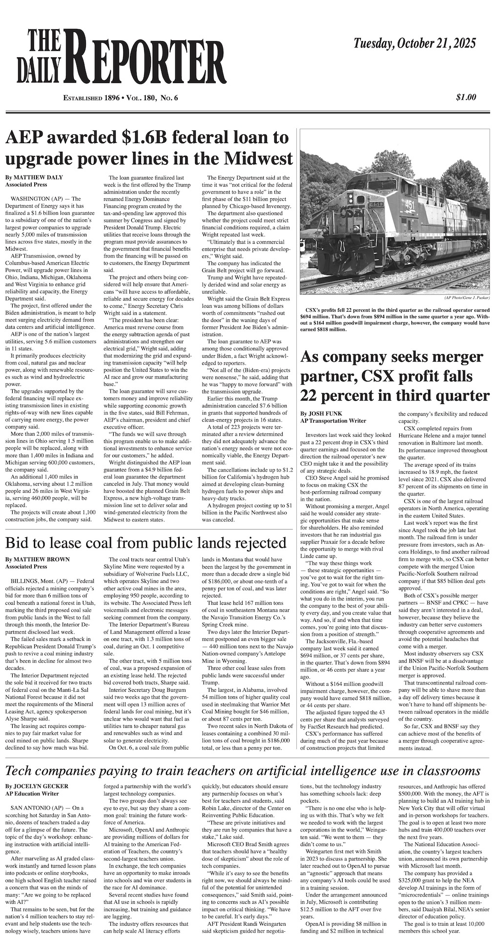 Tuesday, October 21, 2025