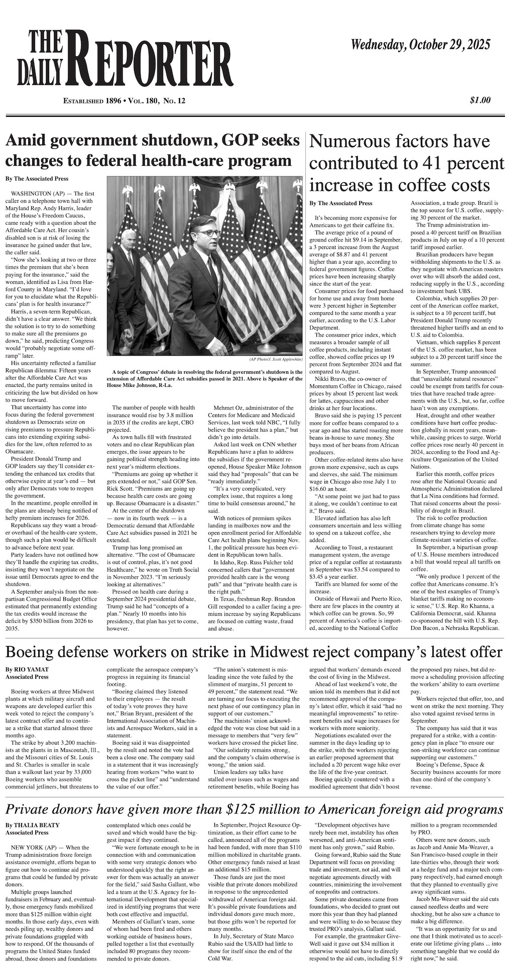 Wednesday, October 29, 2025