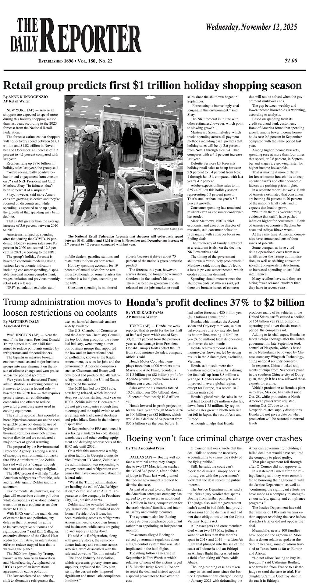 Wednesday, November 12, 2025