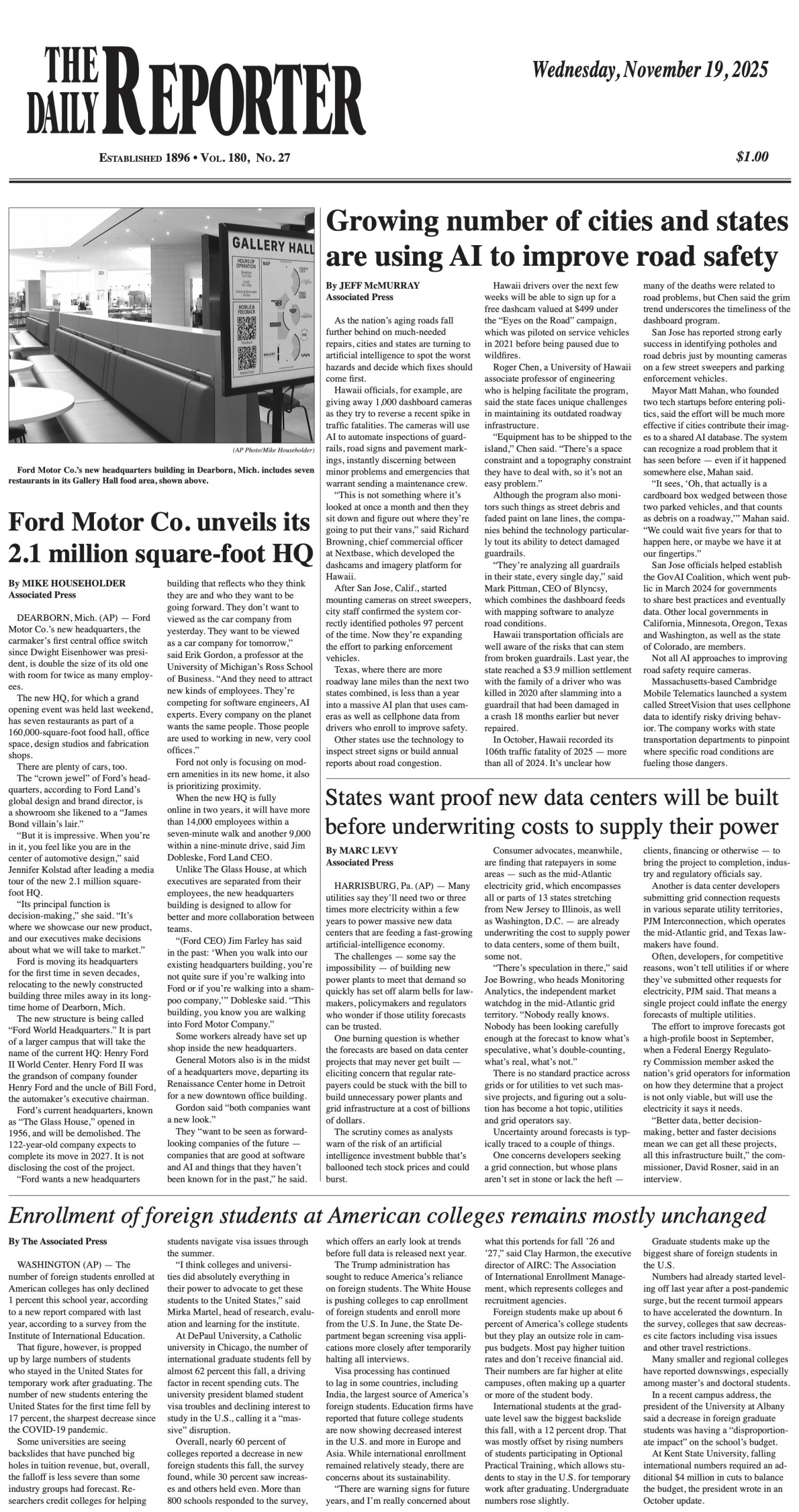 Wednesday, November 19, 2025