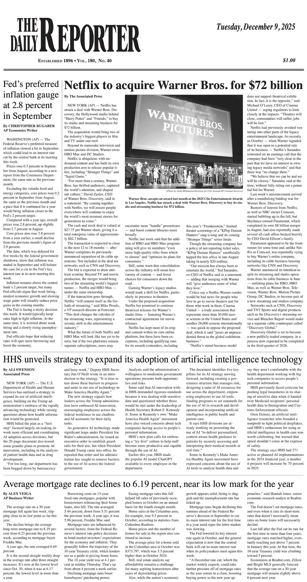 Tuesday, December 9, 2025