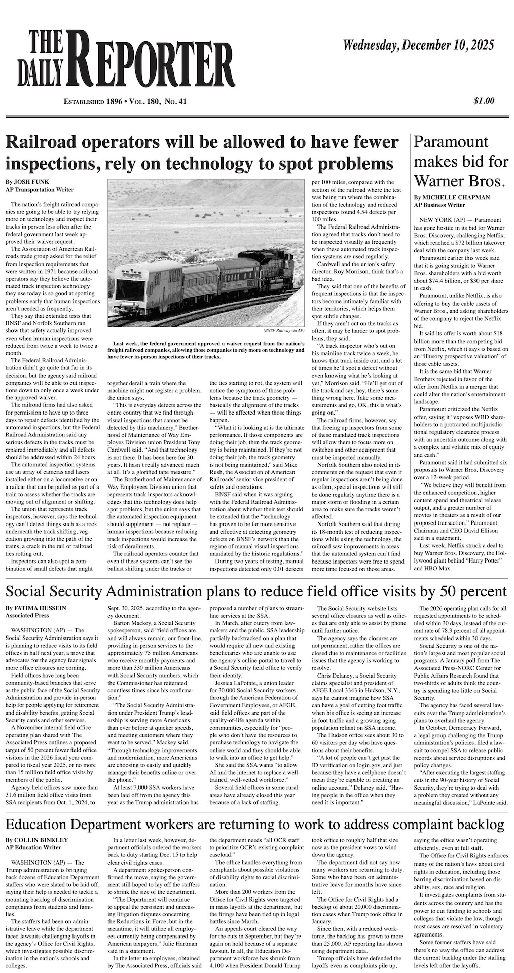 Wednesday, December 10, 2025