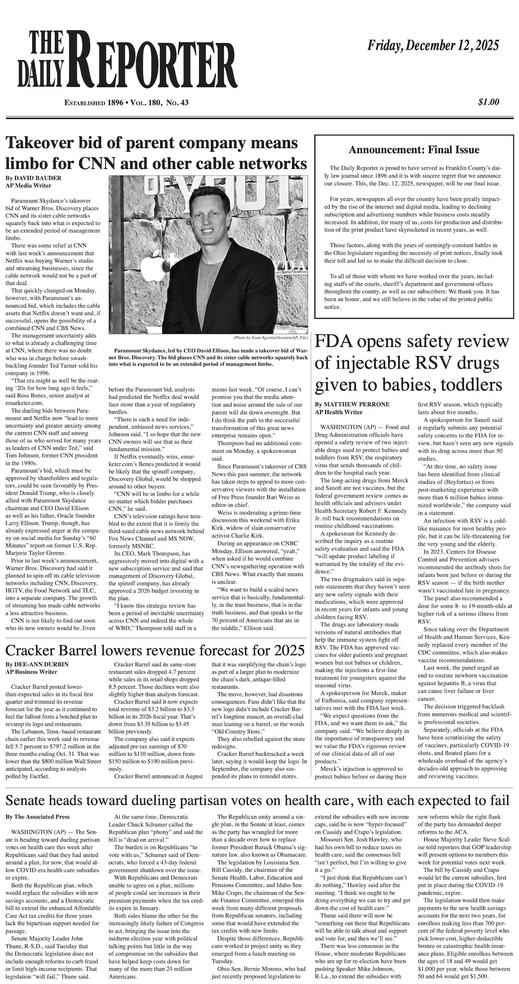 Friday, December 12, 2025